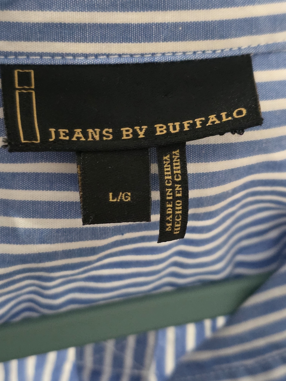 i jeans by Buffalo Blue & White Striped Button-Up with Red Rose Patch - Picture 3 of 3